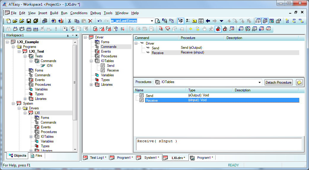 Attaching Command to the Send/Receive IO Table Procedures